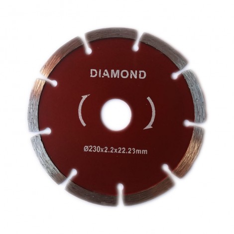 Disc diamantat pentru taiere uscata, segmentat, 230mm, rosu