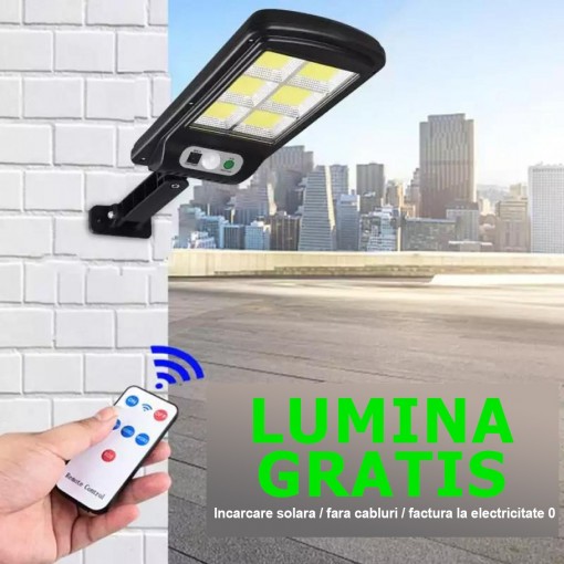 Proiector solar 30W cu telecomanda si senzor de miscare