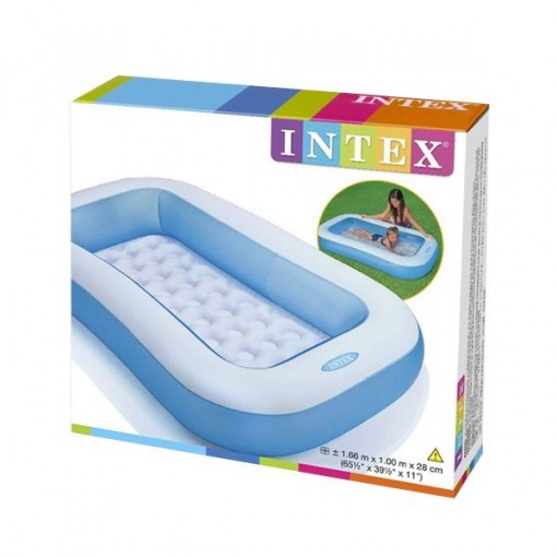 Piscina gonflabila dreptunghiulara, INTEX, 166x100x25cm, 102L, alb