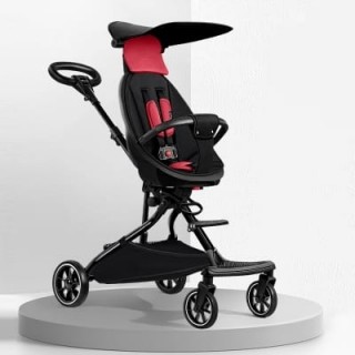 Carucior sport L-Sun A6, scaun rotativ 360 grade, cu parasolar UV, bidirectional, pliabil, compact si usor, red