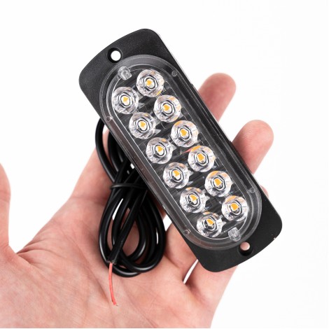 Set 2 stroboscoape 12 LED-uri, lumini avertizare, 12-24V