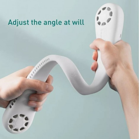 Ventilator pentru gat, Andowl Q-FN72, 3 trepte de viteza, USB, 8h, acumulatori 4000 mA, alb